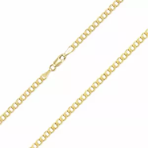 10K Gelbgold hohle kubanische Halskette Kette 2,5 mm 16-26" - Panzerkette Damen Herren - Bild 1 von 2