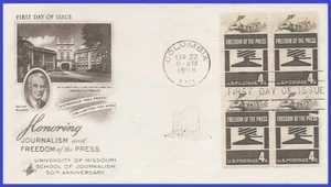 USA4 #1119 U/A ARTCRAFT FDC BL4  Freedom of Press - Picture 1 of 1