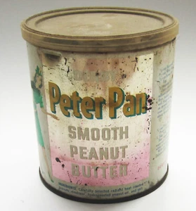 Vintage Peter Pan Smooth Peanut Butter 1960s/1970s Empty Tin Can Derby Foods - Picture 1 of 4