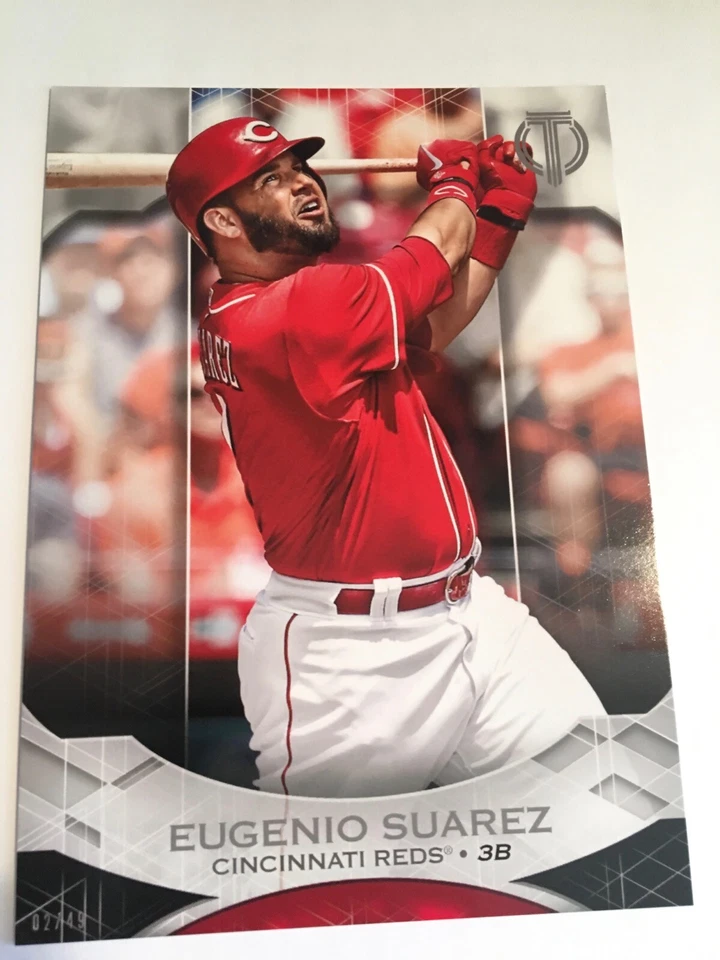 2019 Topps Tribute Jumbo 5x7 Eugenio Suarez Reds 71 12/49 - Image 1 of 1