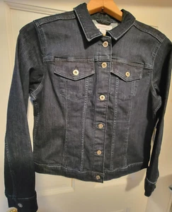 Liz Claiborne Long Sleeve Denim Pockets Jacket Size L Dark Blue $64 MSRP NEW - Picture 1 of 7