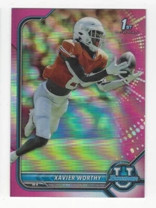 Tarjeta Paralela 2021-22 Bowman University XAVIER DIGNA Cromo ROSA #61!  Texas KC - Imagen 1 de 2