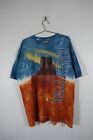 Vintage Led Zeppelin Liquid Blue Tie Dye Graphic T Shirt Single Stitch Mens XL 
