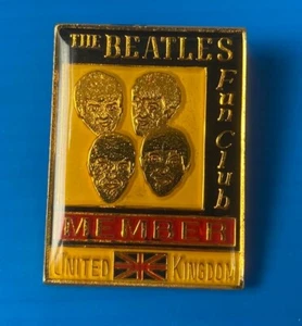 Metal Pin THE BEATLES Fun Club Member United Kingdom Fab Four Profile - Picture 1 of 6