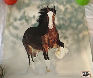 1983 Bud Light Beer Clydesdale Poster Anheuser Busch USA Horse Budweiser - Picture 1 of 6