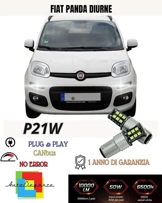 😍COPPIA LAMPADE DIURNE POSIZIONE DRL 24 LED BAY15D❤️‍❤FIAT PANDA 3 HYBRID 6000K - Immagine 1 di 2