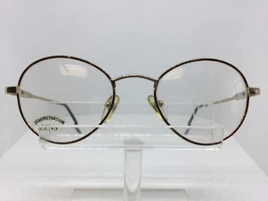 Vintage Christian De Roz UM 101 Eyeglasses Gold Brown Metal Round Spring Hinges - Picture 1 of 7
