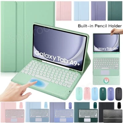 For Samsung Galaxy Tab A9+ S9 S9 FE+ S8 S7 S6 Lite Touchpad Keyboard Mouse Case - Image 1 of 4