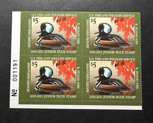 WTDstamps - #JDS18 2010 Plate# Block - US Junior Duck Stamp - Mint OG NH - Picture 1 of 2