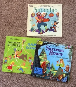 Disneys Story of Sleeping Beauty, Pinocchio & Riddles - 1958 Vinyl LP - VG+ - Picture 1 of 12
