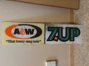 A&W 7up Schild Plexiglas Werbetarif Vintage 35” x 9” - Bild 1 von 5