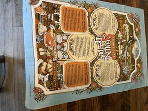 VINTAGE COTTON TEA TOWEL WITH TRADITIONAL SCOTTISH RECIPES MADE IN BRITAIN - Picture 1 of 6