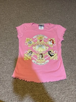 Camiseta Mediana Vintage Años 2000 Disney Niños Princesa Bordada Rosa Niñas Foto 1 de 4