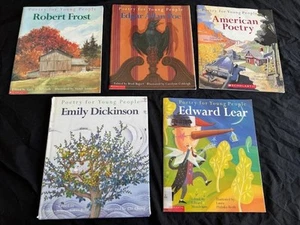 5 POETRY for YOUNG PEOPLE Children's BOOK LOT Emily Lear Poe Frost American Set - Picture 1 of 1