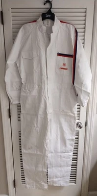 Vintage Kawasaki Racing/Mechanic Suit Size Large White With Red And Blue - Image 1 of 4