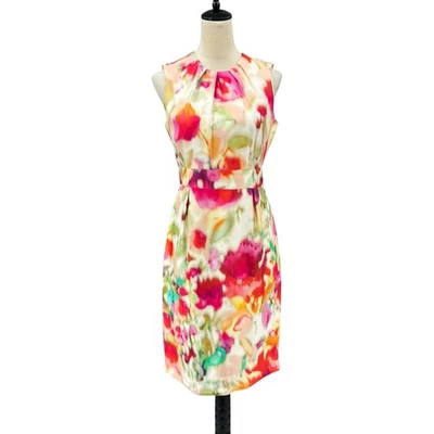 Vestido justo Kate Spade New York 6 Bowden colorido aquarela floral sem mangas - Imagem 1 de 4
