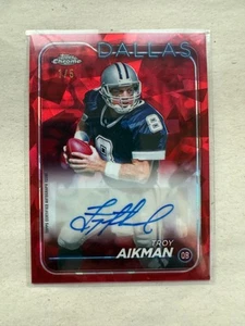 Troy Aikman Topps chrome sapphire 2024 chrome variation auto /5 - Picture 1 of 2