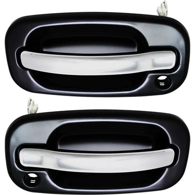 Chrome Black Exterior Door Handle Front Pair Set for Silverado Pickup Truck Foto 1 de 4