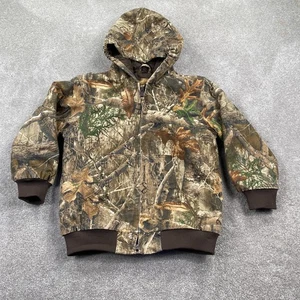 Blue Mountain Full Zip Up Hooded Hunting Jacket Youth Boy's Size M Tan Brown - Picture 1 of 12