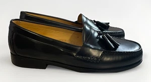 Johnston & Murphy Black Leather Hayes Tasseled Slip On Loafers Men’s 10.5 W - Picture 1 of 10