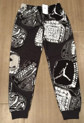 Jordan Nike Mens Fleece Pants Joggers Jumpman MVP 6 Rings HF9301-045 Size M - Image 1 of 4