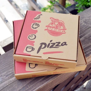 100 Caja Postal de Pizza Impresa para Llevar Marrón Natural Kraft Panadería Caja - Imagen 1 de 9