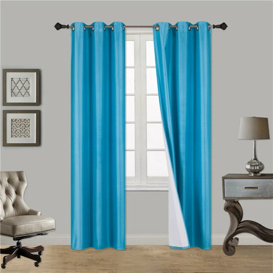 2 PANEL 100% THERMAL BLACKOUT BRONZE GROMMET WINDOW LINED PANEL CURTAIN 84"ADAM - Изображение 1 из 1