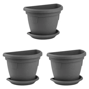 3x Pflanzkübel-Topf m. Untersetzer hängend Wand widerstandsfähig Kunststoff 2,4L - Bild 1 von 4