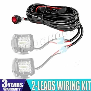 Kit de arnés de cableado de 2 cables fusible de relé interruptor de roca encendido y apagado para barra de luz LED 12 V EE. UU. - Imagen 1 de 9