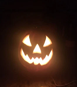 Vtg 1995 Trendmasters Halloween Jack-O-Lantern Orange Foam Mold Light Up Pumpkin - Picture 1 of 10
