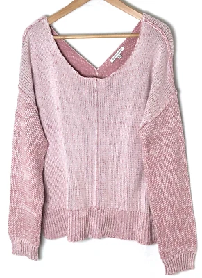 Rebecca Minkoff Sweater XXL Lola Reversible Twist Pullover Pink Long Sleeve - Image 1 of 4