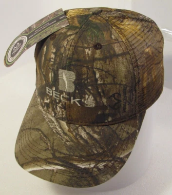Becks Seeds Trucker Hat Mens Brown Camouflage Oak Leaf Vtg USA Hunting Cap New - Image 1 of 4