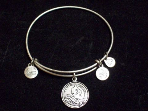 Alex And Ani Silver Tone Charm Washington Redskins Football Bangle Bracelet Logo Cover