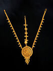22K Gold Plated 6" Long Indian 3 Line Maang Tikk Elegant Head Jewelry Set Jm663