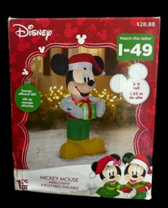 DISNEY GEMMY TOPOLINO CON NATALE PRESENTE 5 PIEDI GONFIABILE GONFIABILE LED - Foto 1 di 12