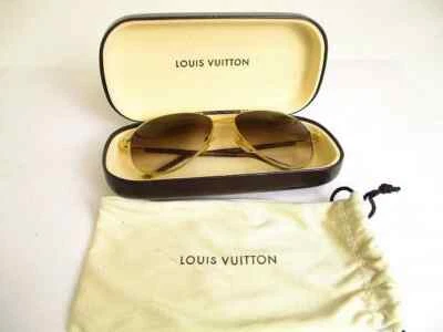 LOUIS VUITTON Conspiracy Pilot Damier Gafas de sol de lona Marrón x Dorado Gafas y14 Foto 1 de 4