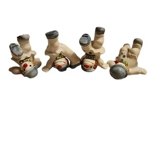 Set of 4 Fitz and Floyd Porcelain Circus Clown Figurines Hand Painted Japan - Picture 1 of 14