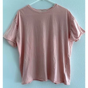 We The Free Shirt Womens XS Pink Oversized Cotton Flowy TShirt Boxy Boho Sporty - Picture 1 of 8