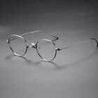 Titanium Eyeglass Frames Women Men 45mm Retro Oval Glasses Frame RX-able AT