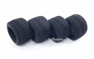 Front + Rear Rubber Radial Tire with Insert for Kyosho Mini-Z Monster - Picture 1 of 1