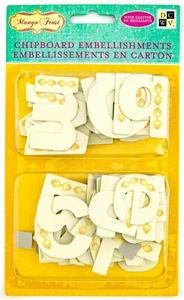 DCWV Mango Frost Alfabeto Truciolato Abbellimenti Custodia Superiore Inferiore con Glitter - Foto 1 di 3