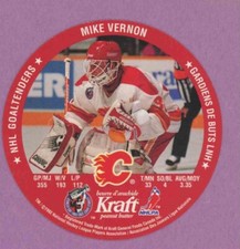 1992-93 KRAFT PEANUT BUTTER DISCS NHL GOALTENDERS MIKE VERNON ED BELFOUR NNO