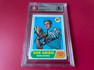 Tarjeta de novato Bob Griese Dolphins 1968 Topps firmada automática Beckett BAS - Imagen 1 de 2