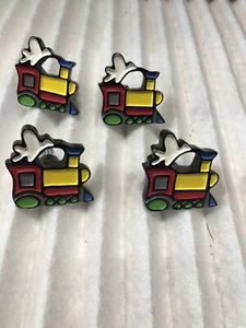 4er Set Zugmotiv Kinder bunte Schubladenzugknöpfe - Bild 1 von 6