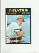 1971 Topps BASEBALL Rich Hebner Pittsburgh Pirates #212 NMMT