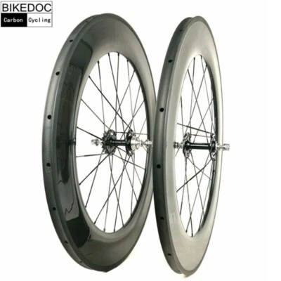 Carbon Fester Gang Radsatz 88mm V Bremse 700C Schlauch Trumpf Rennrad Räder - Bild 1 von 4