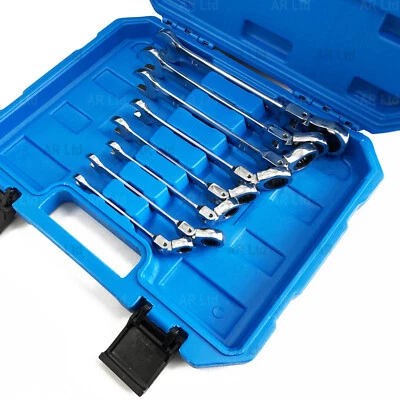 TOOLZONE Flexible Ratchet AF Spanner Wrench Set Imperial Ratchet Combi Flexi Spanners SAE