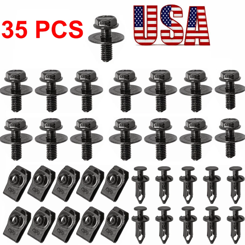 For KIA Body Bolts & U-nut Clips - M6 Engine Under Cover Splash Shield Guard Foto 1 de 4