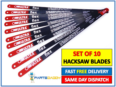 Pack Of 10 Metal Hacksaw Blades 12  / 300mm 24TPI Ultra Flex Hardened Blade 2319 • 4.95£