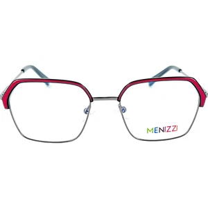 Menizzi M4095 Womens Metal Eyeglass Frame 01 Gunmetal Red 49-17 Petite Fit - Picture 1 of 4